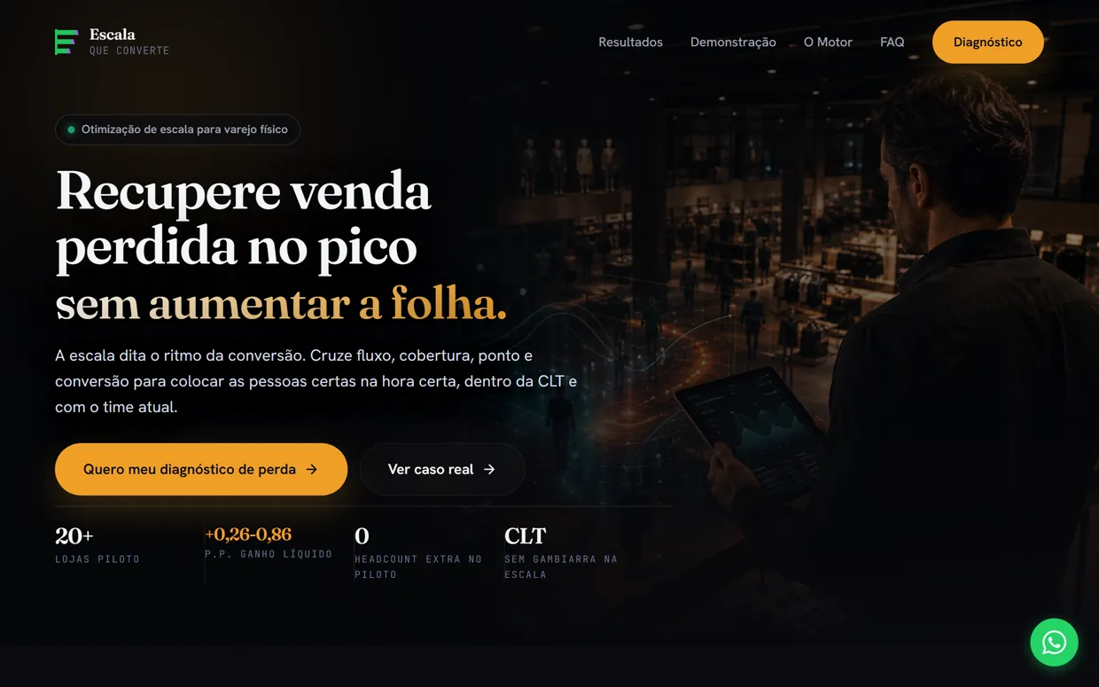 Site de Escala que Converte, no ar — feito pela PageForce