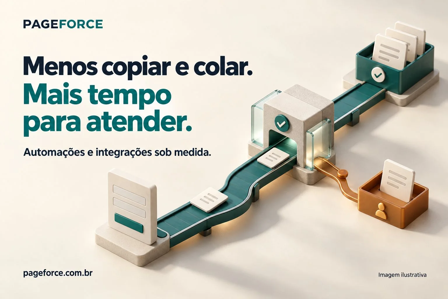 Ilustração de documentos conectados por um fluxo com uma etapa de revisão humana.